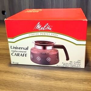 Vtg Melitta Coffee Perfection Universal Replacement Carafe Pot 10 Cup